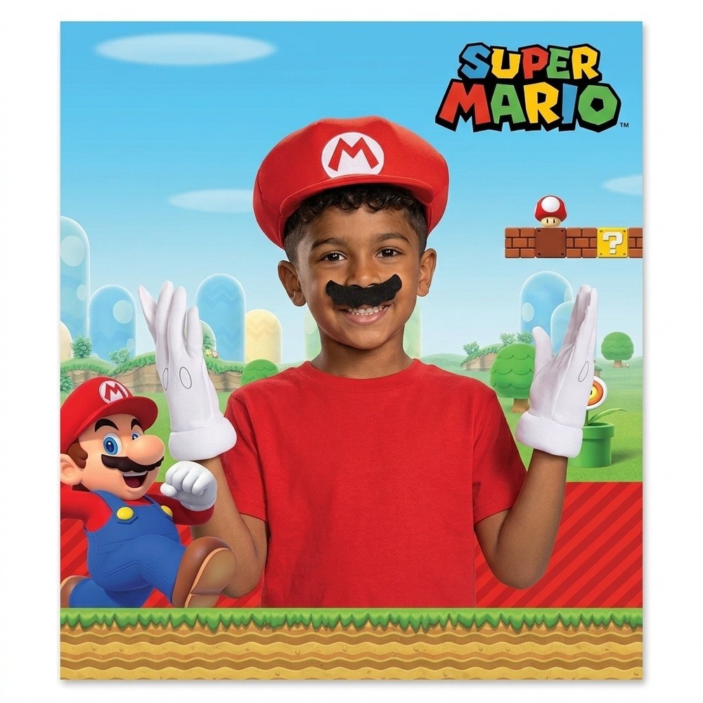 Super Mario Brothers Mario Costume Disguise Accessory Kit Hat Gloves Mustache